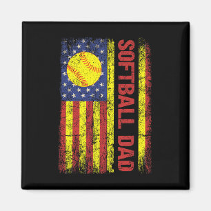 Softll Dad Amerikanisches Us Flag Shirt Papa Vater Magnet