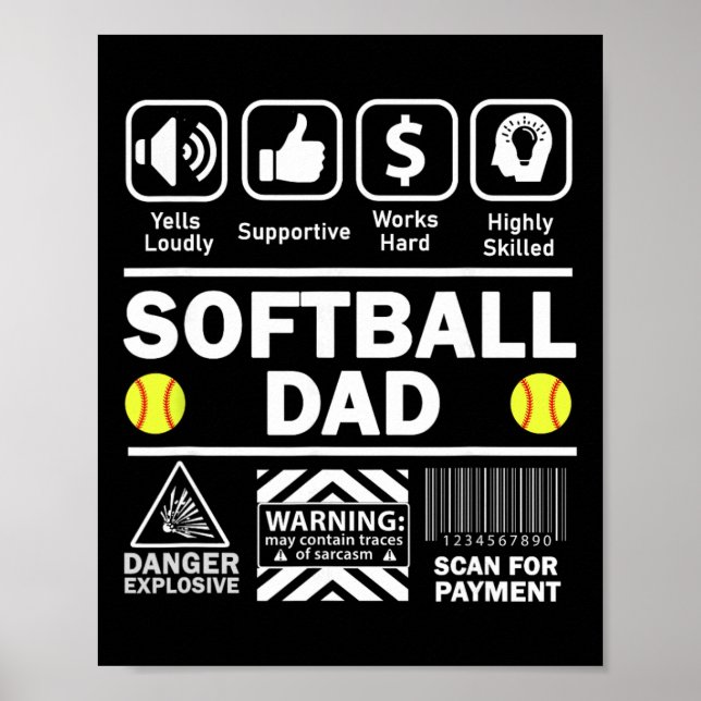 Softll Dad Funny Contents Of Sports Father  Poster (Vorne)