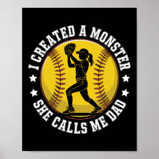 Softll Dad Funny Monster Proud Parent For Player G Poster