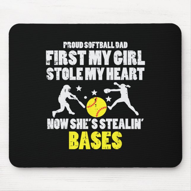 Softll Dad Girl Stole My Heart Stealing Ses Father Mousepad (Vorne)