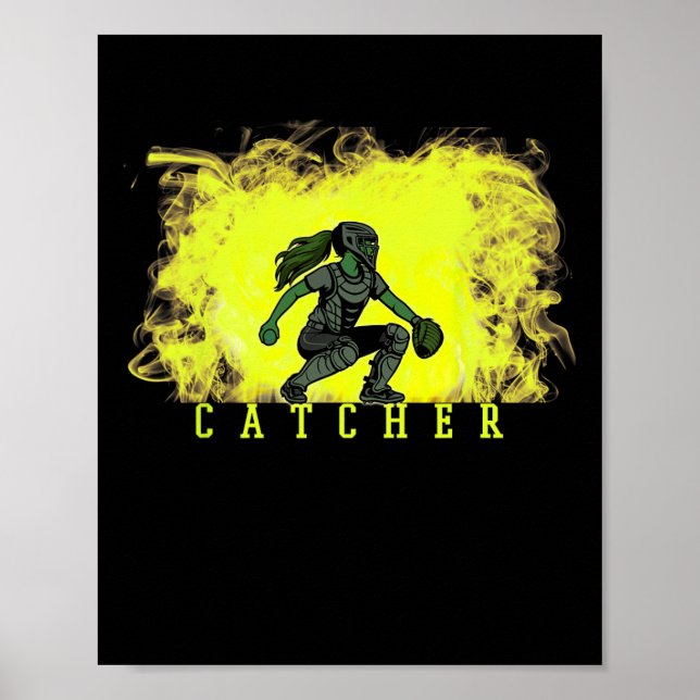 Softll Fänger Spieler Mit Gelbem Rauch Ckground A Poster (Vorne)