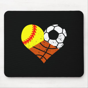 Softll Fußball Skizze Herz Lustiger Sport Spieler Mousepad