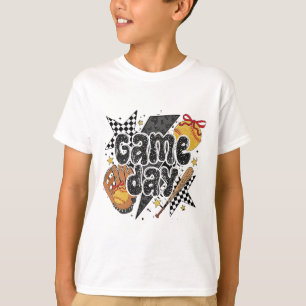 Softll Game Day Mama Blitzschlag Leopard Mutter T-Shirt