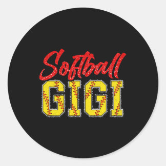 Softll Gigi Retro Groovy Laut Stolz Sport Spiel Ka Runder Aufkleber