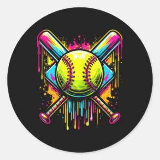 Softll Girl Ice Cream Softll Drip _1  Runder Aufkleber