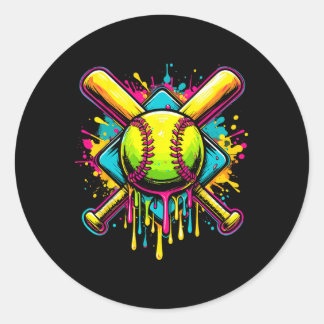 Softll Girl Ice Cream Softll Drip  Runder Aufkleber