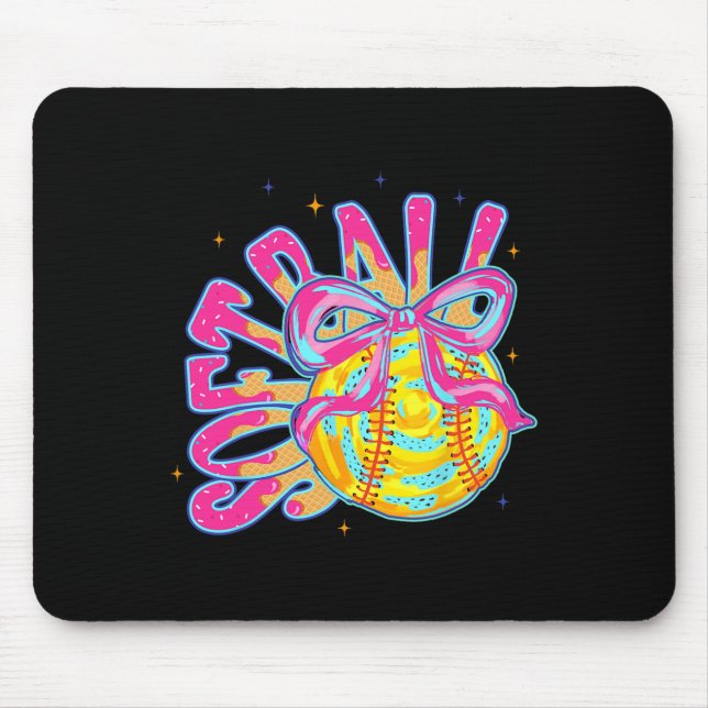 Softll Kokette Bogen Eiscreme-Tropf Verkaufe Mama  Mousepad (Vorne)
