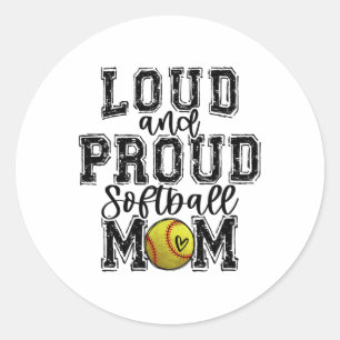 Softll Mom Laut Stolz Softll Mama Universität Coll Runder Aufkleber