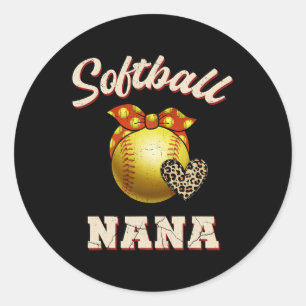 Softll Nana Leopard Herz Fans Muttertagsgeschenk Runder Aufkleber