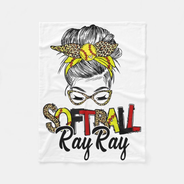 Softll Rayray Leben Mit Leopard Messy Bun Mutter Fleecedecke (Vorderseite)