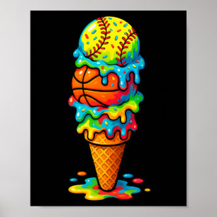 Softll Sketll Eiscreme-Tropf Farbenspiel Sommer-Sp Poster