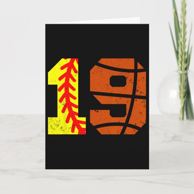 Softll Sketll Number 19 Jersey Funny 19th Birthday Karte (Vorderseite)