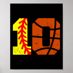 Softll Sketll Nummer 10 Trikot Lustiger 10. Geburt Poster