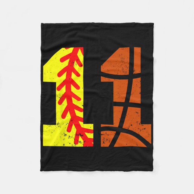 Softll Sketll Nummer 11 Trikot Lustiger 11. Geburt Fleecedecke (Vorderseite)