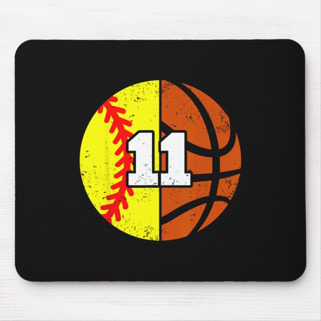 Softll Sketll Nummer 11 Trikot Lustiger 11. Geburt Mousepad (Vorne)