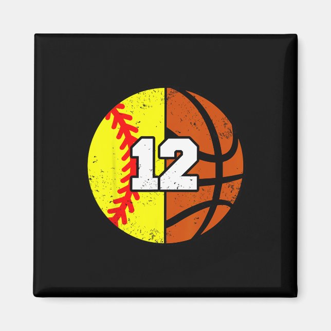 Softll Sketll Nummer 12 Trikot Lustiger 12. Geburt Magnet (Vorne)