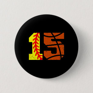Softll Sketll Nummer 15 Jersey Lustig 15. Geburtst Button