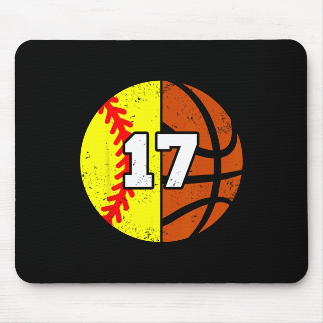 Softll Sketll Nummer 17 Trikot Lustiger 17. Geburt Mousepad (Vorne)
