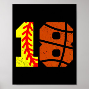 Softll Sketll Nummer 18 Trikot Lustig 18. Geburtst Poster