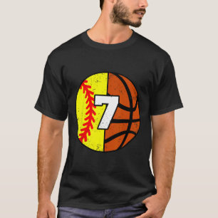 Softll Sketll Nummer 7 Jersey Lustiger 7. Geburtst T-Shirt