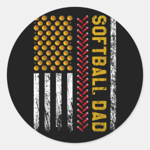 Softll Vater Vatertag American Flag Vater Softll L Runder Aufkleber