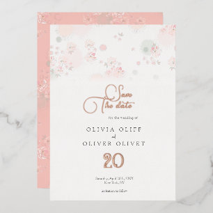 Softness Tea Rose Hochzeit speichern das Datum Folieneinladung