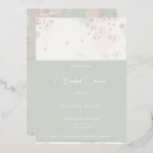 Softness Tea Rosen Brautparty Folien-Einladung Folieneinladung