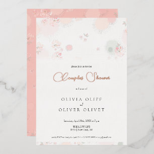 Softness Tee Rose Paare Dusche Folieneinladung