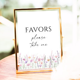 Softpastell-Blumen-Wildblumen-Hochzeitsgunst-Beach Poster