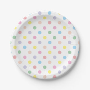 Softpastell-Polka-Punkte-Feier Pappteller