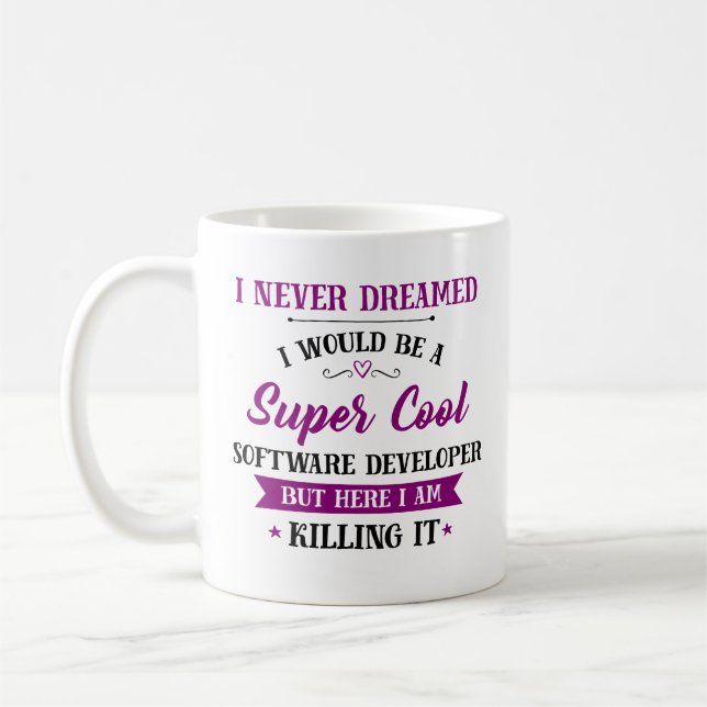 Software Developer Dream Job Killing It Kaffeetasse (Links)