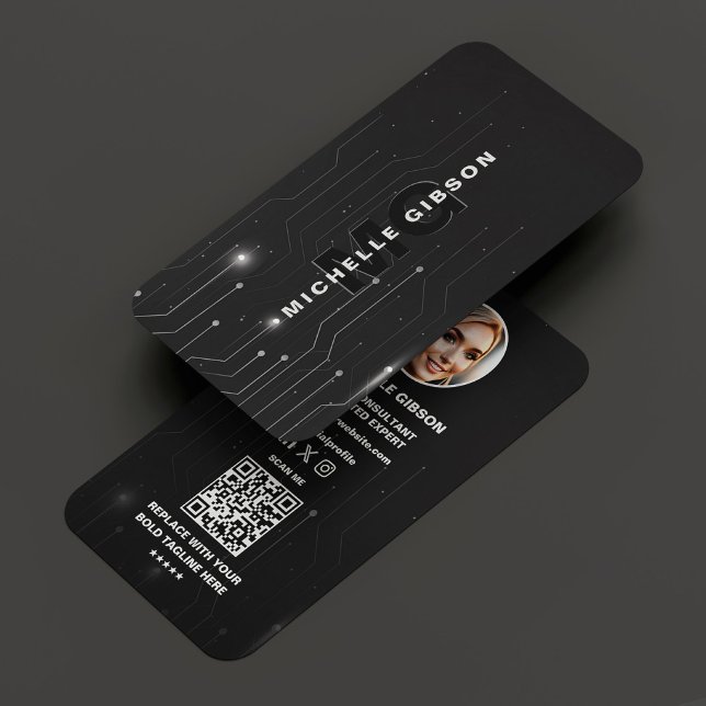 Software Developer Engineer Black Silver Modern Visitenkarte (Software Developer Engineer Black Silver Modern Business Card
)