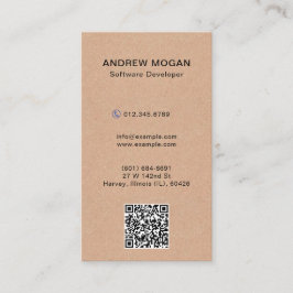 Software Developer Kraft Style Texture Visitenkarte
