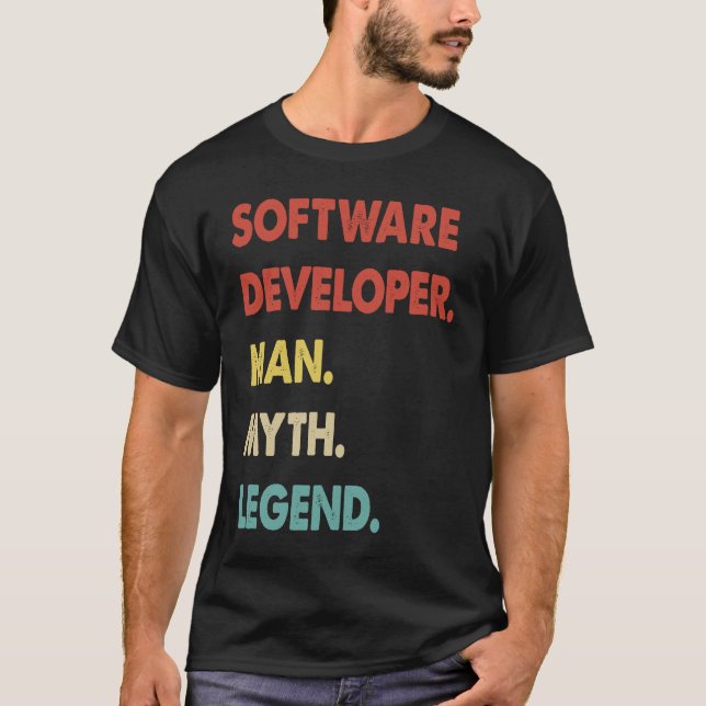 Software Developer Man Myth Legend 1 T-Shirt (Vorderseite)