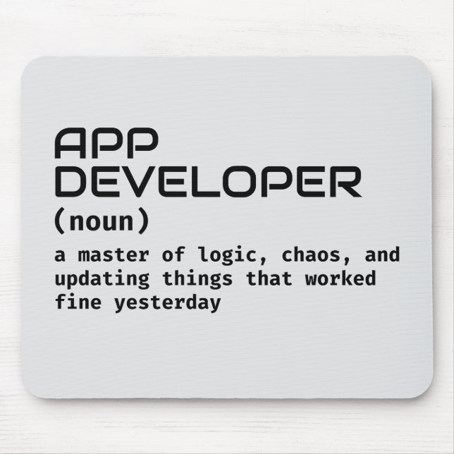 Software Developer Work Desk Spaß Mousepad (Vorne)