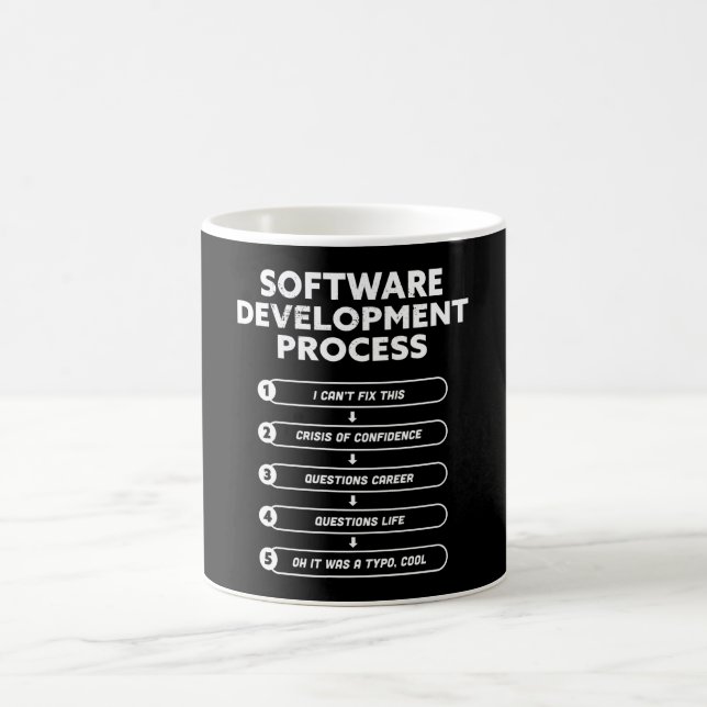 Software Development Process Funny Gift Kaffeetasse (Mittel)
