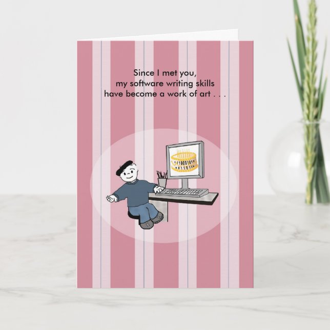 Software Engineer als Artiste - Geburtstag Karte (Vorderseite)