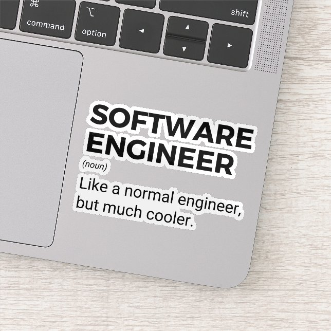 Software Engineer Funny Developer Sprichwort Aufkleber (Detail)