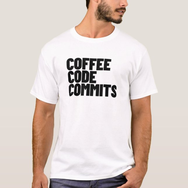 Software-Engineer-Leben - Kaffee Code Commits Entw T-Shirt (Vorderseite)