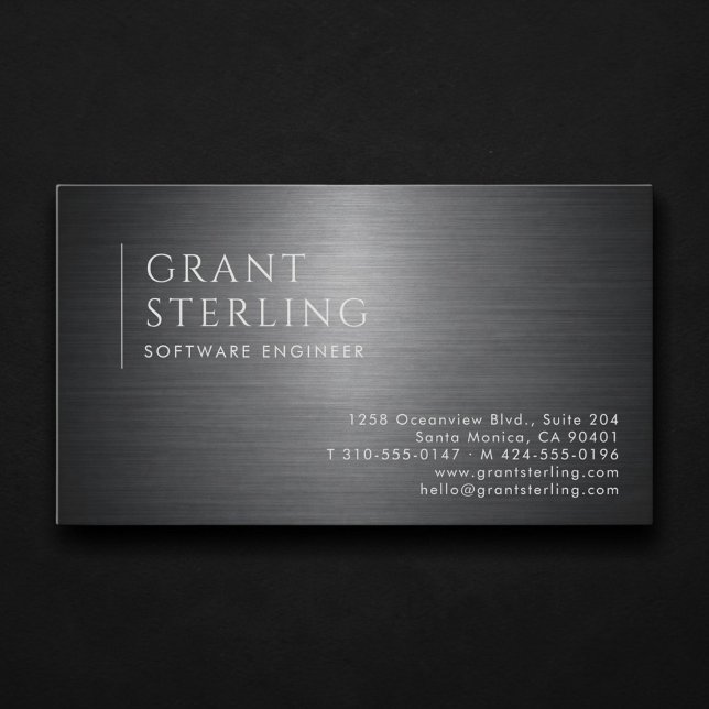 Software Engineer Metallic Professional Visitenkarte (Von Creator hochgeladen)