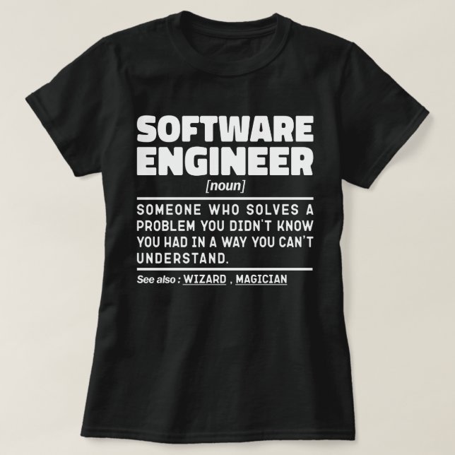 Software Engineer Noun Computer Geek Coding Lover T-Shirt (Design vorne)