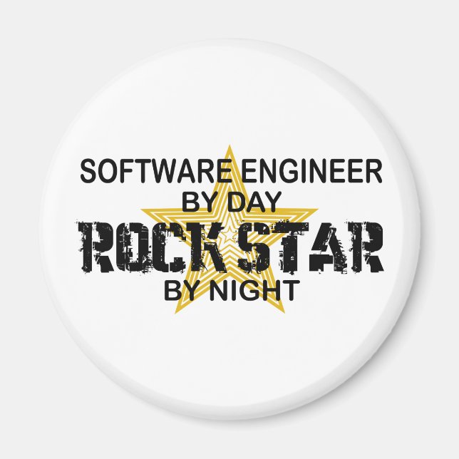Software Engineer Rock Star by Night Magnet (Vorne)
