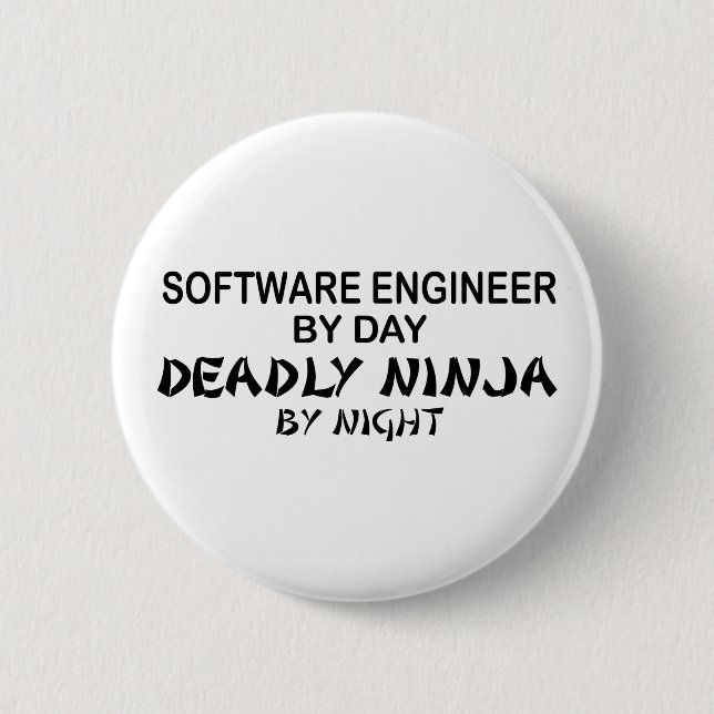 Software Engineer tödliches Ninja Button (Vorderseite)