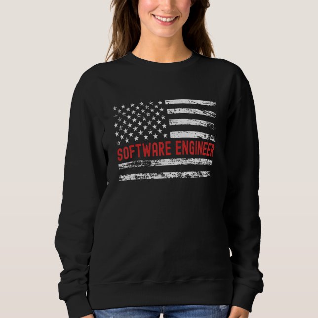 Software Engineer USA Flag Profession Retro Job Ti Sweatshirt (Vorderseite)