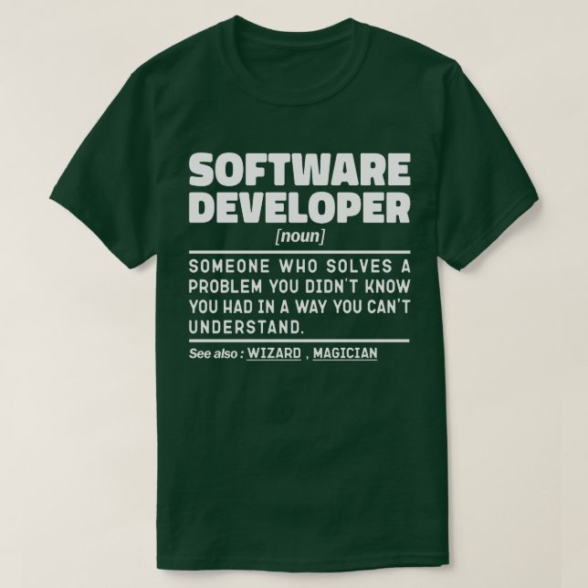 Software-Entwickler Noun Definition Coding Experte T-Shirt (Design vorne)
