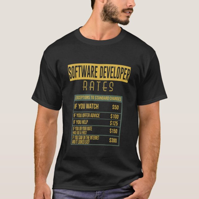 Software-Entwickler-Raten Beruf Karriere Arbeiter T-Shirt (Vorderseite)