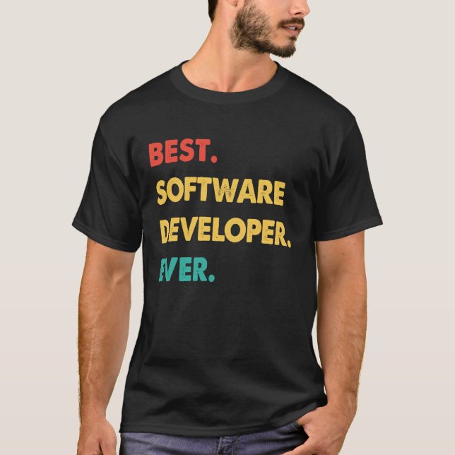 Software-Entwickler Retro Best Software Developer  T-Shirt (Vorderseite)