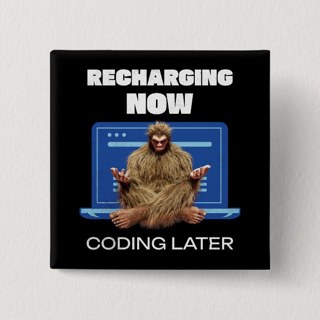 Software-Entwickler von Bigfoot Programmer Coder Button (Vorderseite)