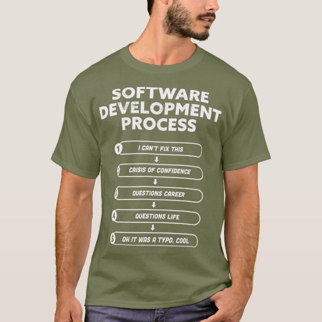 Software-Entwicklungsprozess Funny Programming T-Shirt (Vorderseite)