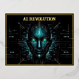 Software für KI-Technik - moderne grüne Technologi Folien Feiertagspostkarte